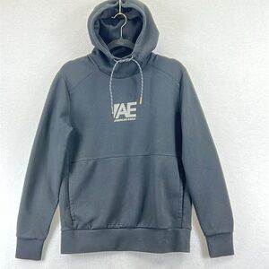 American Eagle Women’s Pullover Hoodie Sweatshirt XS Black Polyester/Viscose EUC